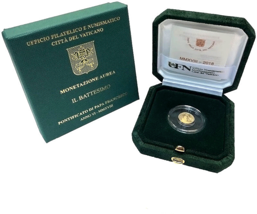 3 g Krikšto sakramentas 2018 Vatikanas 10 eurų auksinė moneta (4)