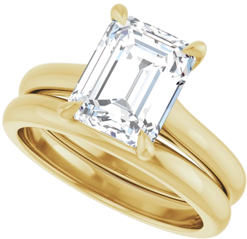Sužadėtuvių Žiedas „Claw-Prong“ 10k yellow gold Emerald 9mm x 7mm (10)