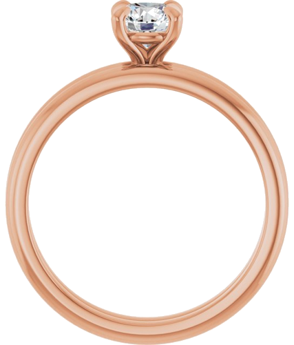 Sužadėtuvių Žiedas „Solitaire“ 10k rose gold Round 5.2mm (7)