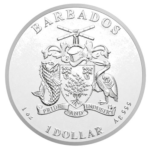 1 oz Октопод 2022 Барбадос сребърна монета (2)