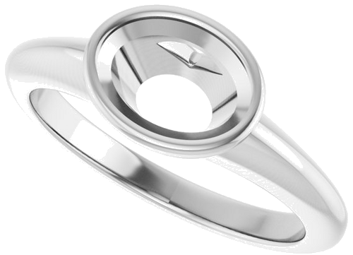 Sužadėtuvių Žiedas „Bezel-Set Solitaire“ 14k white gold Oval 8mm x 6mm (5)