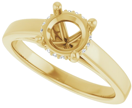 Sužadėtuvių Žiedas „Hidden Halo-Style“ 14k yellow gold Round 6.5mm (5)