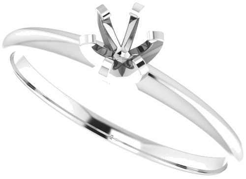 Sužadėtuvių Žiedas „Claw-Prong Solitaire“ 14k white gold Round 4.1mm (5)