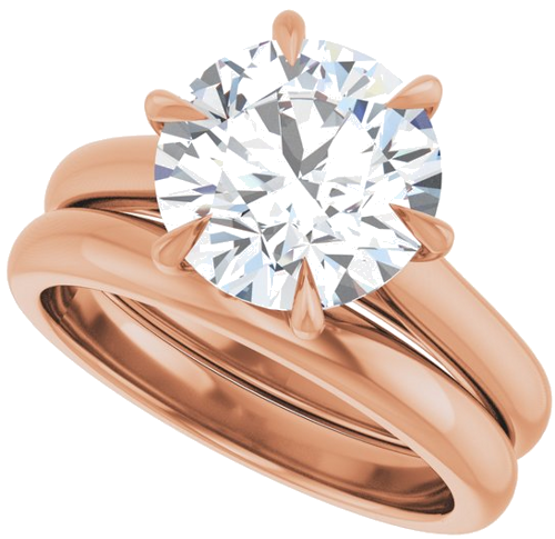 Sužadėtuvių Žiedas „Claw-Prong“ 14k rose gold Round 9.4mm (10)
