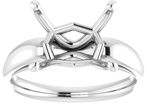 Sterling Silver 14x10 mm Oval Engagement Ring Mounting (3)