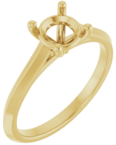 Sužadėtuvių Žiedas „Solitaire“ 585 Geltonojo Aukso Round 6.5mm (1)