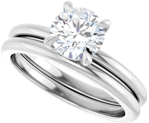 14K White 6.5 mm Round Solitaire Engagement Ring Mounting (10)