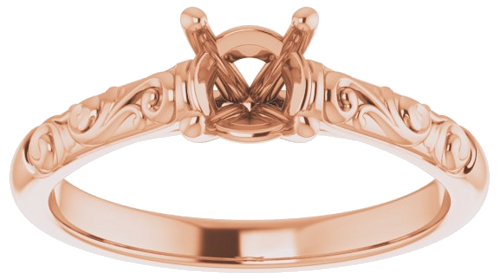 Sužadėtuvių Žiedas „Solitaire“ 10k rose gold Round 5.5mm (3)