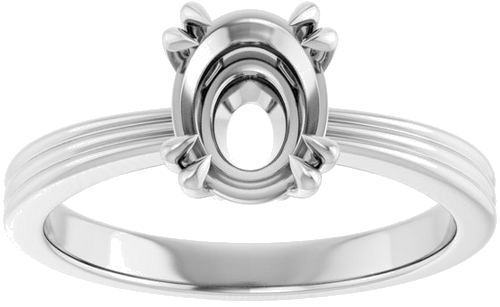 Sužadėtuvių Žiedas „Double Claw-Prong Solitaire“ 14k white gold Oval 8mm x 6mm (3)