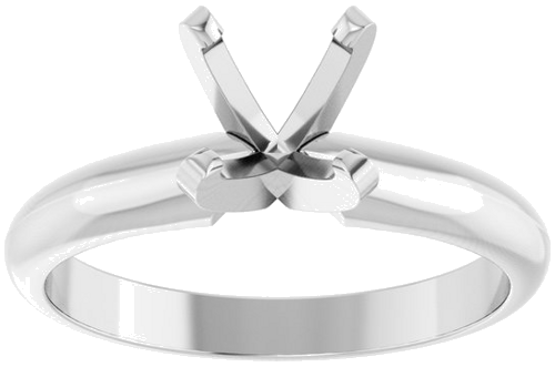 Platinum 6-6.6 mm Round 4-Prong Heavy Solitaire Ring Mounting (3)