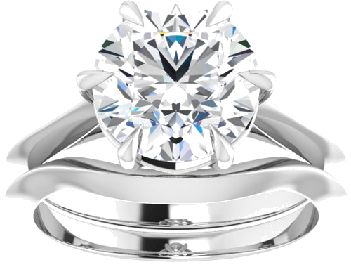 Sužadėtuvių Žiedas „Claw-Prong Solitaire“ 14k white gold Round 9mm (8)