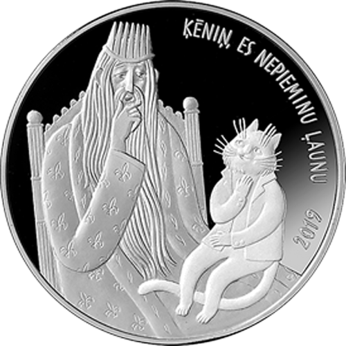 2019 Latvija Pasakas Kaķa dzirnavas 5 eiro sudraba monēta (2)