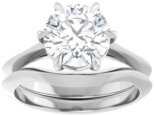 Platinum 8.2 mm Round Solitaire Engagement Ring Mounting (8)