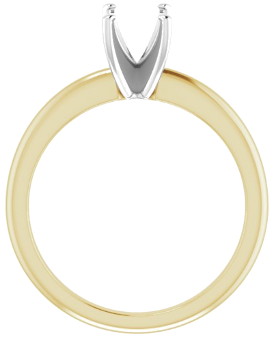 14K Yellow   White  7x5 mm Emerald Solitaire Engagement Ring Mounting (2)