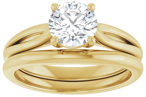 Sužadėtuvių Žiedas „Solitaire“ 14k yellow gold Round 6.5mm (8)