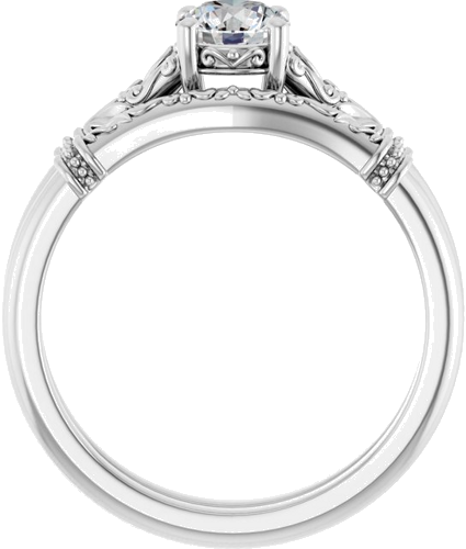 Sterling Silver 5.2 mm Round Solitaire Engagement Ring Mounting (7)