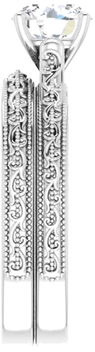Sužadėtuvių Žiedas „Solitaire“ 585 Baltojo Aukso Round 6.5mm (9)