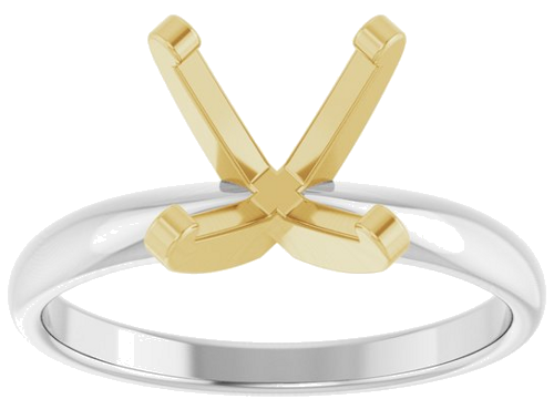 Sužadėtuvių Žiedas „Solitaire“ 14k white/yellow gold Square 6.5mm (3)
