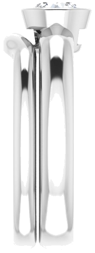 Sužadėtuvių Žiedas „Bezel-Set Solitaire“ 585 Baltojo Aukso Round 5.5mm (9)