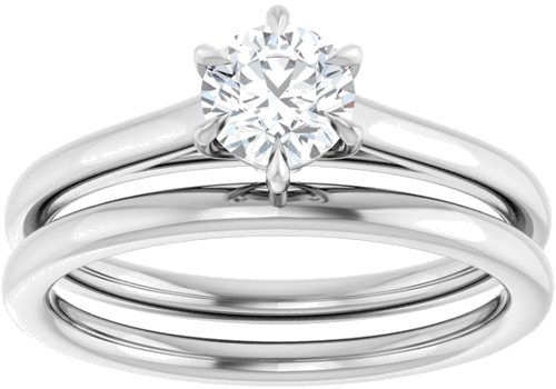 Sužadėtuvių Žiedas „Claw-Pong“ 14k white gold Round 5.2mm (8)