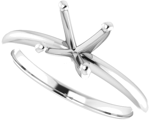 14K White  5.5 mm Square Solitaire Engagement Ring Mounting (5)