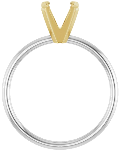 Sužadėtuvių Žiedas „Solitaire“ 14k white/yellow gold Round 6.5mm (2)