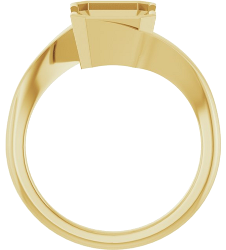 Sužadėtuvių Žiedas „Half-Bezel Solitaire“ 14k yellow gold Emerald 10mm x 7mm (2)