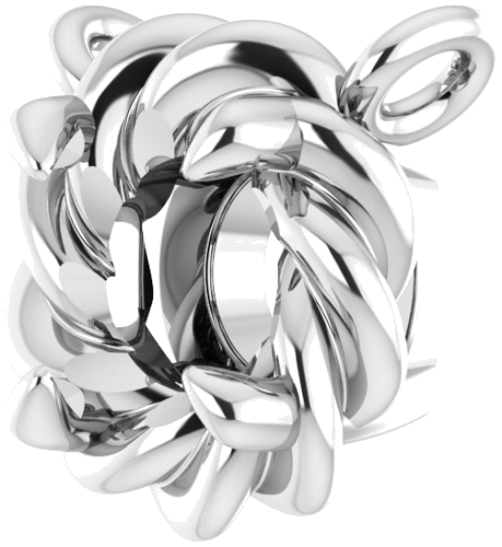 Pakabukas „Claw-Prong Rope“ 585 Baltojo Aukso Round 4mm (2)