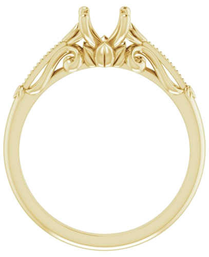 14K Yellow 7x5 mm Oval Sculptural-Inspired Engagement Ring Mounting (2)