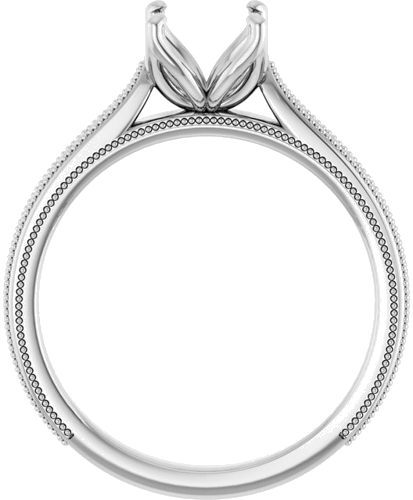 Sužadėtuvių Žiedas „Solitaire“ 14k white gold Asscher 6mm (2)