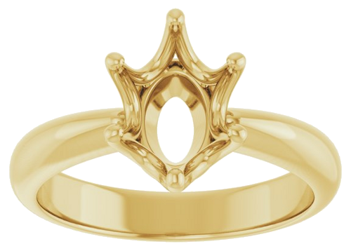 Sužadėtuvių Žiedas „Solitaire Crown-Inspired“ 14k yellow gold Oval 9mm x 7mm (3)