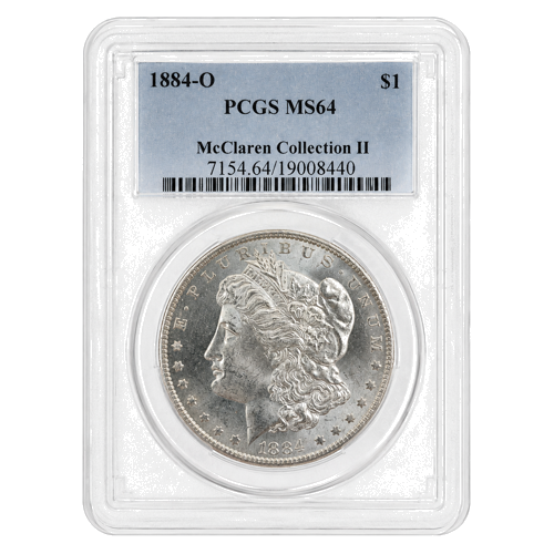 1 doleris Morgan 1884 JAV sidabrinė moneta PCGS MS64 (1)