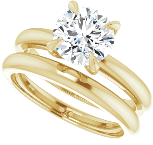 14K Yellow 7.4 mm Round Solitaire Engagement Ring Mounting (10)