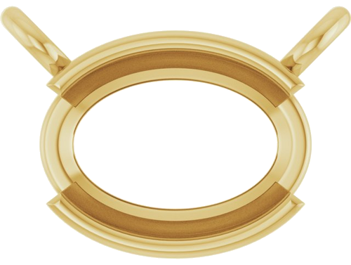 Pakabukas „Half-Bezel Solitaire“ 14k yellow gold Oval 7mm x 5mm (1)