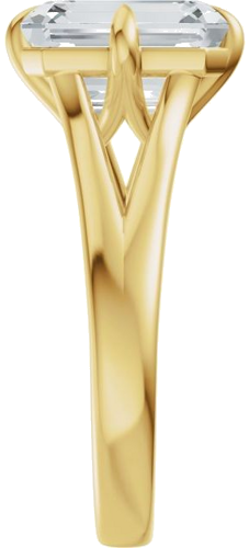 Sužadėtuvių Žiedas „Claw-Prong Split Shank Solitaire“ 14k yellow gold Emerald 8mm x 6mm (4)