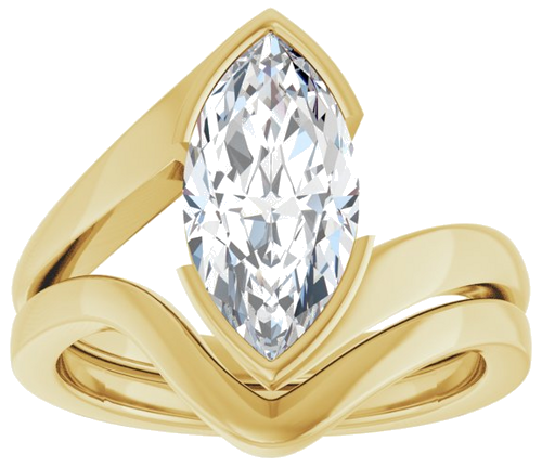 Sužadėtuvių Žiedas „Half-Bezel Solitaire“ 14k yellow gold Marquise 13mm x 6.5mm (8)