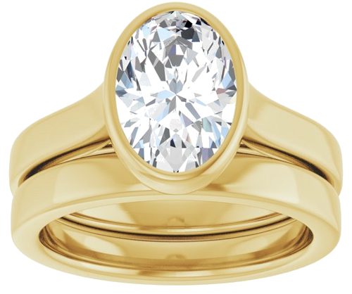 Sužadėtuvių Žiedas „Bezel-Set Solitaire“ 14k yellow gold Oval 10mm x 7mm (8)