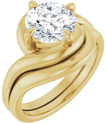Sužadėtuvių Žiedas „Claw-Prong Solitaire Bypass“ 14k yellow gold Round 8mm (6)