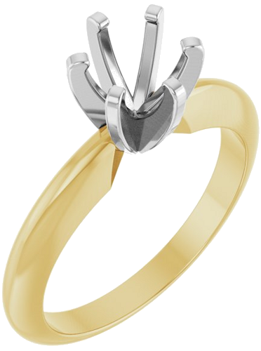 Sužadėtuvių Žiedas „Solitaire“ 14k yellow/white gold Round 5.8mm (1)