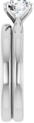 Sužadėtuvių Žiedas 14k white gold Round 6.5mm (9)