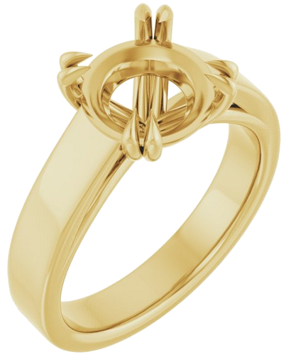 14K Yellow 9 mm Round Engagement Ring Mounting (1)