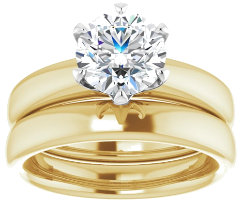 18K Yellow   Platinum 7.4 mm Round Solitaire Engagement Ring Mounting (8)