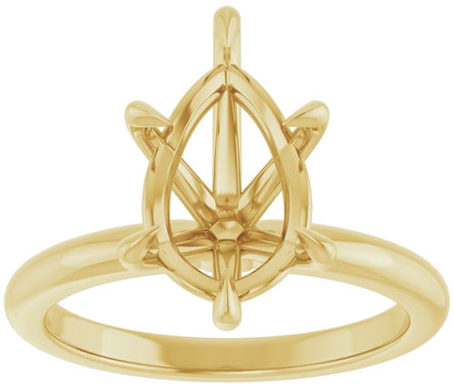 Sužadėtuvių Žiedas „Solitaire“ 14k yellow gold Pear 12mm x 8mm (3)