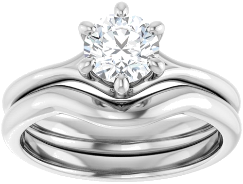 Sužadėtuvių Žiedas „Solitaire“ 585 Baltojo Aukso Round 5.8mm (8)