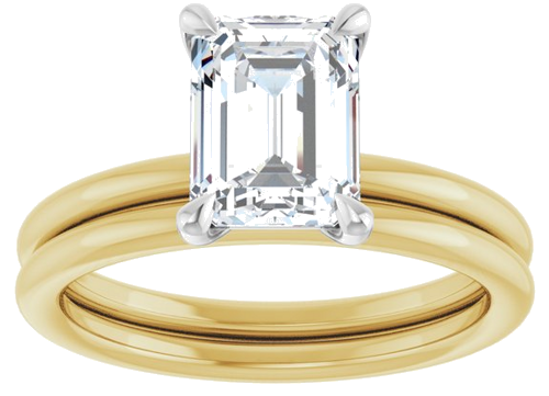 Sužadėtuvių Žiedas „Claw-Prong Solitaire“ 14k yellow/white gold Emerald 8mm x 6mm (8)