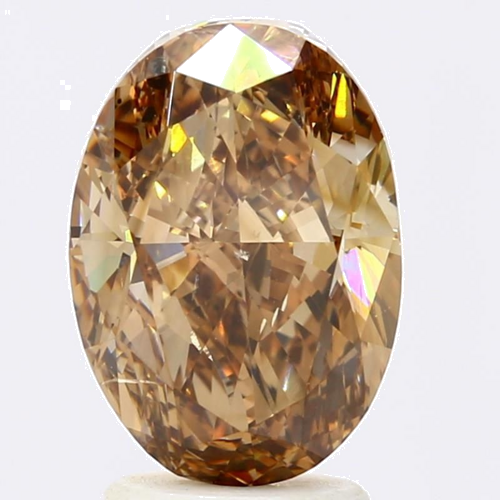 3.02 carat Fancy Dark Orangey Brown-SI2 Natūralus Oval Deimantas (1)
