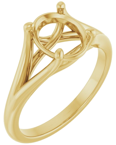 Sužadėtuvių Žiedas „Solitaire“ 585 Geltonojo Aukso Oval 9mm x 7mm (1)