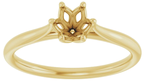 14K Yellow 5.2 mm Round Engagement Ring Mounting (3)