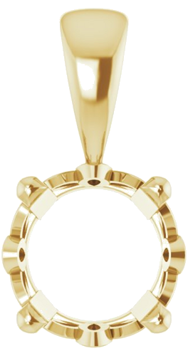 Pakabukas „Round 4-Prong Scroll Setting®“ 14k yellow gold Round 6mm (1)