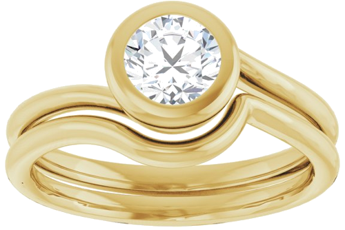 Sužadėtuvių Žiedas „Bezel-Set Solitaire“ 14k yellow gold Round 6.5mm (8)